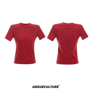 Snake-Eye-Spine-Metal-Rivet-Slim-Fit-Tee---Streetwear-Top-Red-T-Shirt