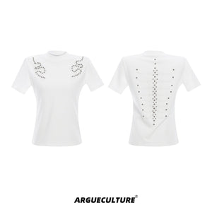 Snake-Eye-Spine-Metal-Rivet-Slim-Fit-Tee---Streetwear-Top-White-T-Shirt