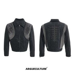 Snake-Eye-Stitch-PU-Leather-Jacket---Punk-Studs-Embroidery-Gray-Jacket