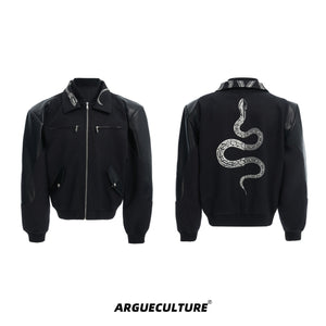 Snake-Print-Cropped-Jacket---Retro-Patchwork-Streetwear-Black-Jacket