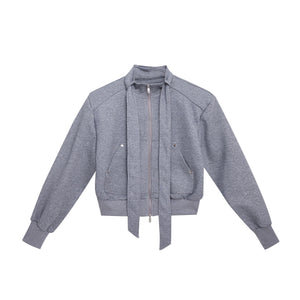 Split-Design-Hoodie-Set-with-Tie-Detail-Jacket---Streetwear-Mens-Outfit-Gray-Top