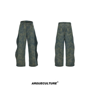 Textured-Denim-Jacket-with-Metal-Zipper---Deconstructed-Blazer-Style-Green-Pants