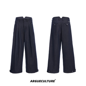 Vintage-Raw-Denim-Jeans---Relaxed-Wide-Leg-Trouser-Pants-Blue-Bottoms