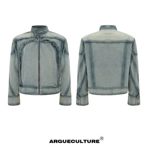 Vintage-Washed-Distressed-Denim-Set-with-Ring-Buckles-Blue-Jacket