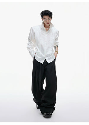desc::avant-garde-pleated-pearl-ribbon-shirt-unisex-detail-img-10
