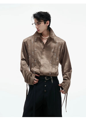 desc::avant-garde-pleated-pearl-ribbon-shirt-unisex-detail-img-6