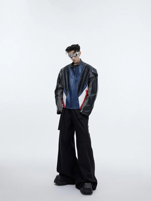 Casual lifestyle shot of the baggy trousers paired with sneakers