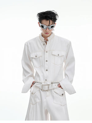 desc::collarless-pearl-denim-set-baggy-streetwear-boxy-jacket-detail-img-4