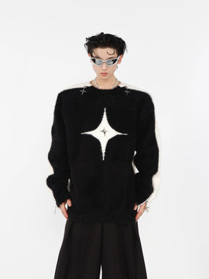 contrast-mohair-crewneck-with-metal-zipper-detail-black