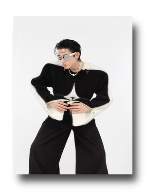 desc::contrast-mohair-crewneck-with-metal-zipper-detail-detail-img-8