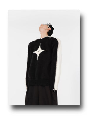 desc::contrast-mohair-crewneck-with-metal-zipper-detail-detail-img-9