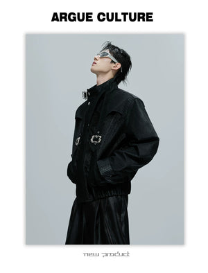 desc::croc-embossed-cropped-moto-jacket-with-metal-accents-detail-img-12