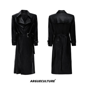 croc-embossed-wide-shoulder-deconstructed-leather-trench-black-top