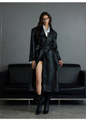 desc::croc-embossed-wide-shoulder-deconstructed-leather-trench-detail-img-9