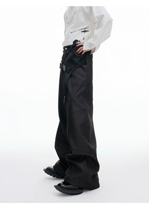 desc::croc-patchwork-straight-leg-streetwear-trousers-for-men-detail-img-5