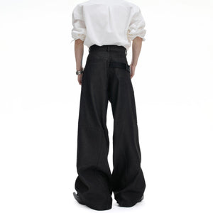 Back view of premium 3D tailored straight leg pants for men.
