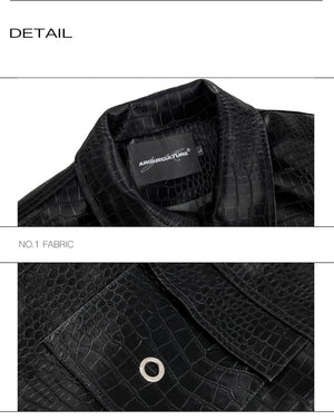 desc::crocodile-embossed-pu-leather-moto-jacket-spliced-design-detail-img-15