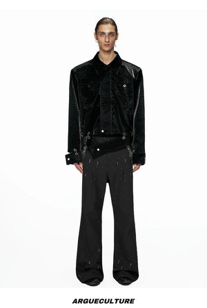 desc::cropped-croc-embossed-leather-jacket-with-metal-hardware-detail-img-11