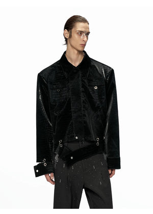 desc::cropped-croc-embossed-leather-jacket-with-metal-hardware-detail-img-5