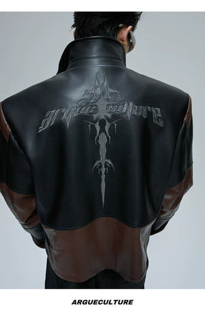 desc::cropped-crocodile-texture-spine-moto-jacket-detail-img-11