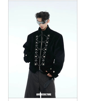 desc::cropped-metallic-button-shimmer-streetwear-jacket-detail-img-3