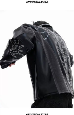 desc::cropped-rivet-leather-jacket-with-faux-fur-patchwork-detail-img-11