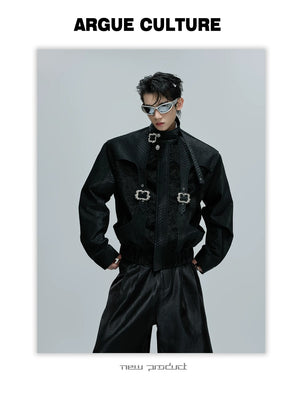 desc::cropped-snake-skin-moto-jacket-with-metal-buckle-detail-detail-img-11