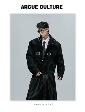 desc::cropped-snake-skin-moto-jacket-with-metal-buckle-detail-detail-img-15