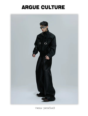 desc::cropped-snake-skin-moto-jacket-with-metal-buckle-detail-detail-img-4