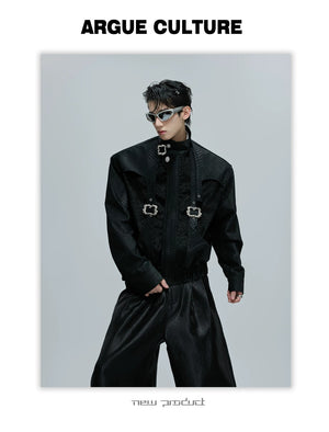 desc::cropped-snake-skin-moto-jacket-with-metal-buckle-detail-detail-img-9