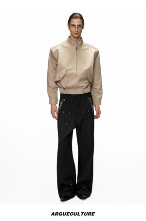 desc::cropped-stand-collar-striped-jacket-unisex-streetwear-detail-img-14
