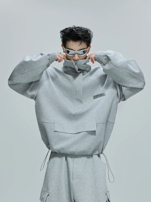 cropped-stand-collar-zip-sweatshirt-cargo-pants-set-black-pants