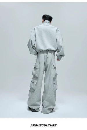 desc::cropped-stand-collar-zip-sweatshirt-cargo-pants-set-detail-img-11