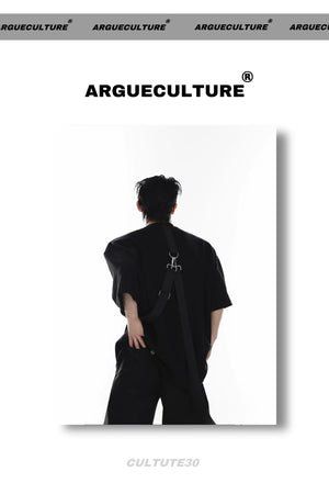 desc::cyberpunk-boxy-tee-metal-strap-padded-shoulder-shirt-detail-img-5