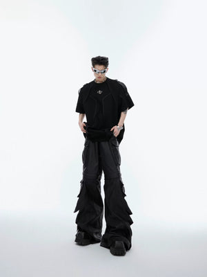 Texture of organic cotton fabric on a high-end designer streetwear shirt