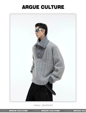 desc::deconstructed-button-turtleneck-heavyweight-knit-sweater-detail-img-4