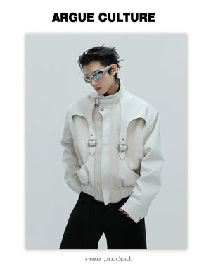 desc::deconstructed-crocodile-texture-faux-leather-jacket-detail-img-6