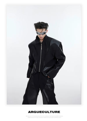 desc::deconstructed-cropped-padded-shoulder-twill-jacket-detail-img-17