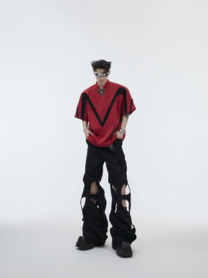 Close-up of the intricate deconstructed cut-out design on cotton fabric