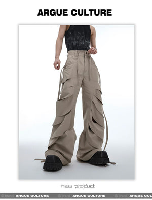 desc::deconstructed-cutout-flare-cargo-pants-with-streamers-detail-img-12