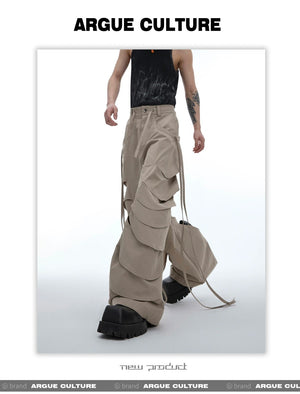 desc::deconstructed-cutout-flare-cargo-pants-with-streamers-detail-img-13