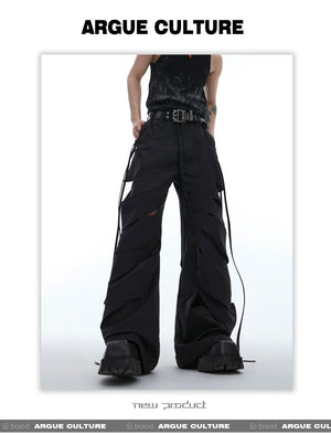 desc::deconstructed-cutout-flare-cargo-pants-with-streamers-detail-img-5