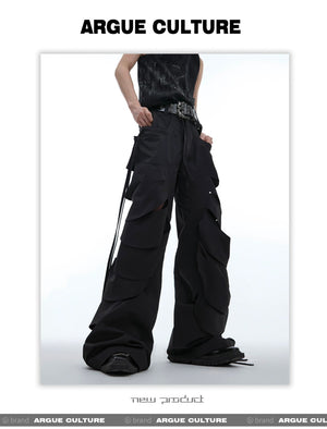 desc::deconstructed-cutout-flare-cargo-pants-with-streamers-detail-img-6