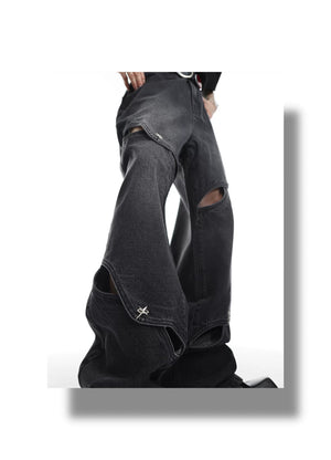 desc::deconstructed-cutout-vintage-washed-loose-straight-jeans-detail-img-3