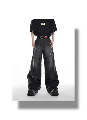 desc::deconstructed-cutout-vintage-washed-loose-straight-jeans-detail-img-7