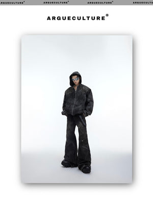 desc::deconstructed-distressed-denim-jacket-pants-set-men-detail-img-14