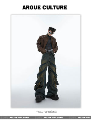 desc::deconstructed-distressed-wide-leg-denim-cargo-pants-detail-img-12
