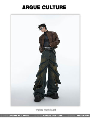 desc::deconstructed-distressed-wide-leg-denim-cargo-pants-detail-img-13