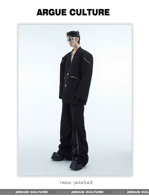 desc::deconstructed-double-zipper-collarless-blazer-mens-runway-jacket-detail-img-15