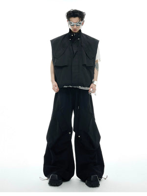 desc::deconstructed-drawstring-vest-loose-cargo-pants-set-detail-img-3